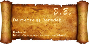 Debreczeny Benedek névjegykártya